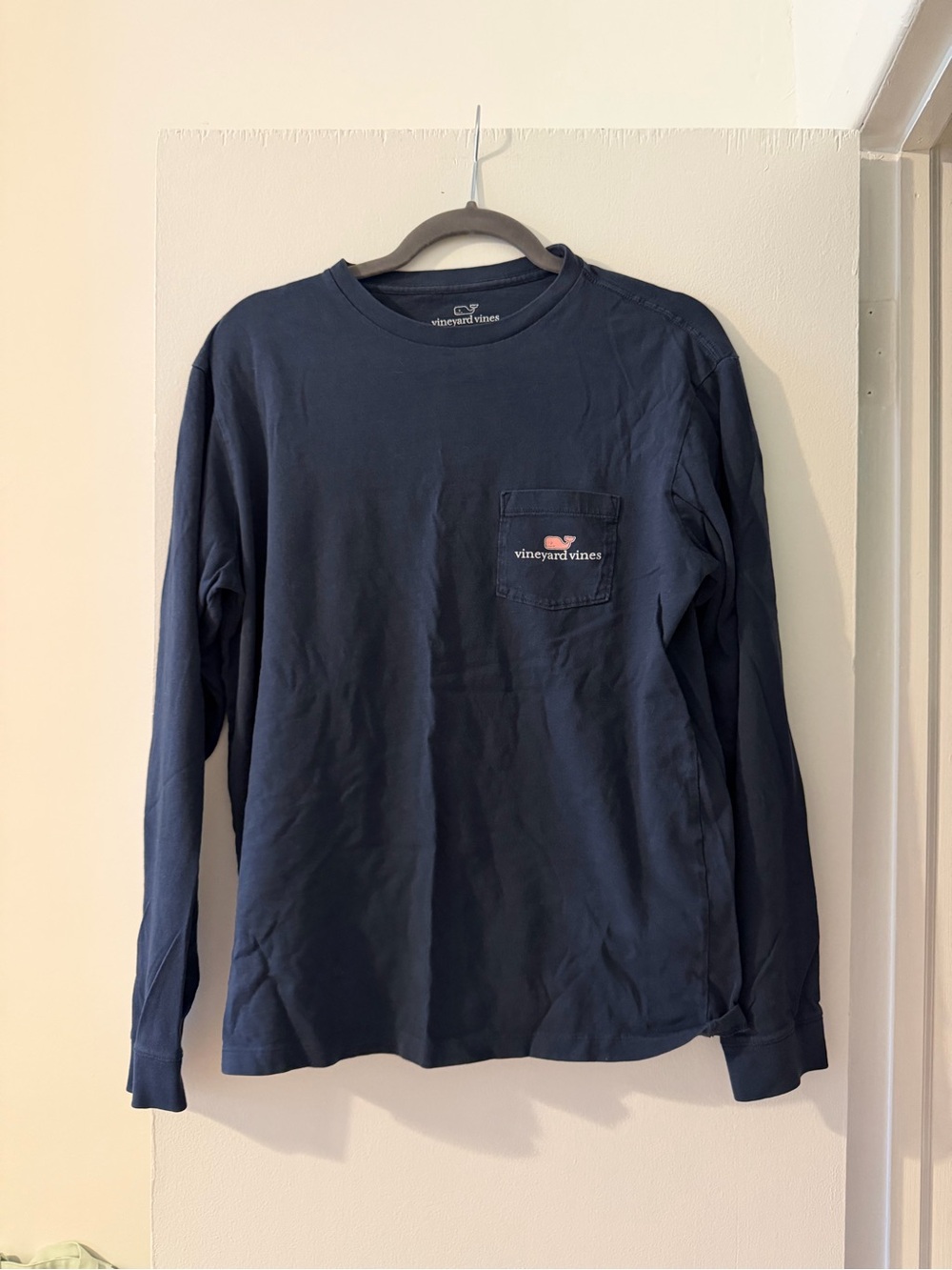Vineyard Vines Navy Long-Sleeve Pocket Tee
